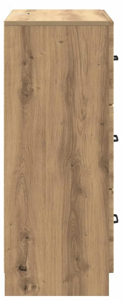 Commode Chêne Artisanal 66 cm Robuste avec Finition Bois Naturel Mat - 5
