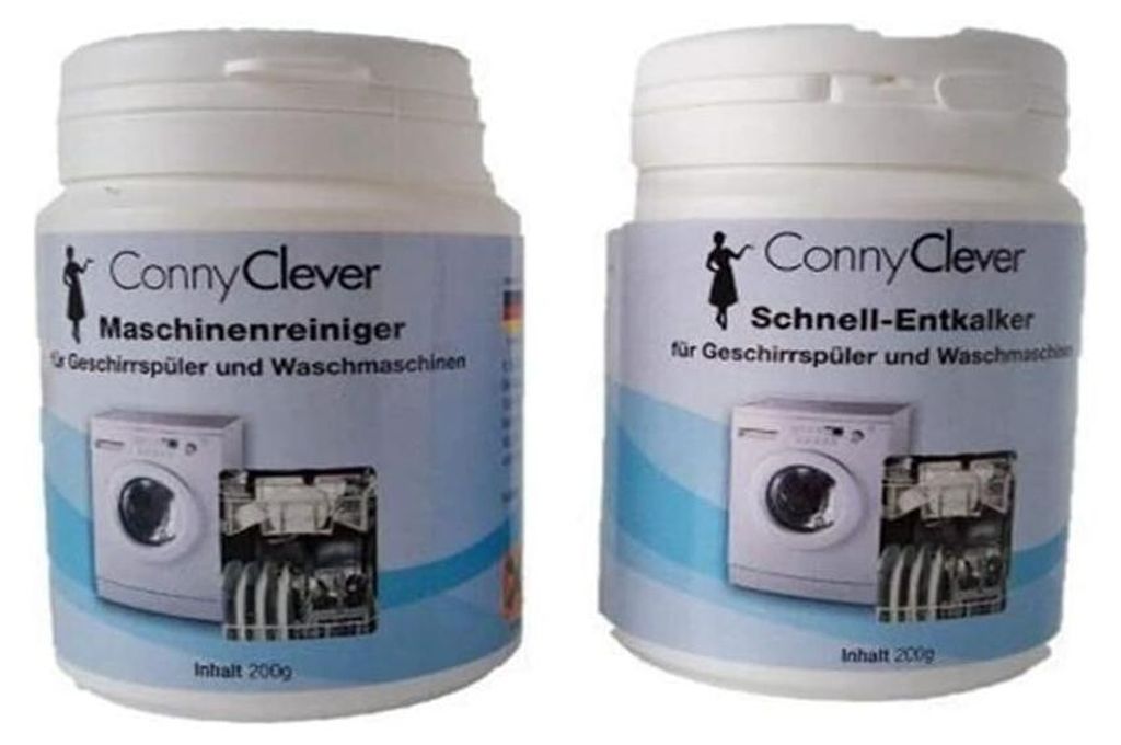 Entkalker und Maschinenreiniger für Waschmaschinen und Geschirrspülmaschinen + Conny Clever Hygiene-Tücher, 5 Pack + Conny Clever Hygiene-Tüche...
