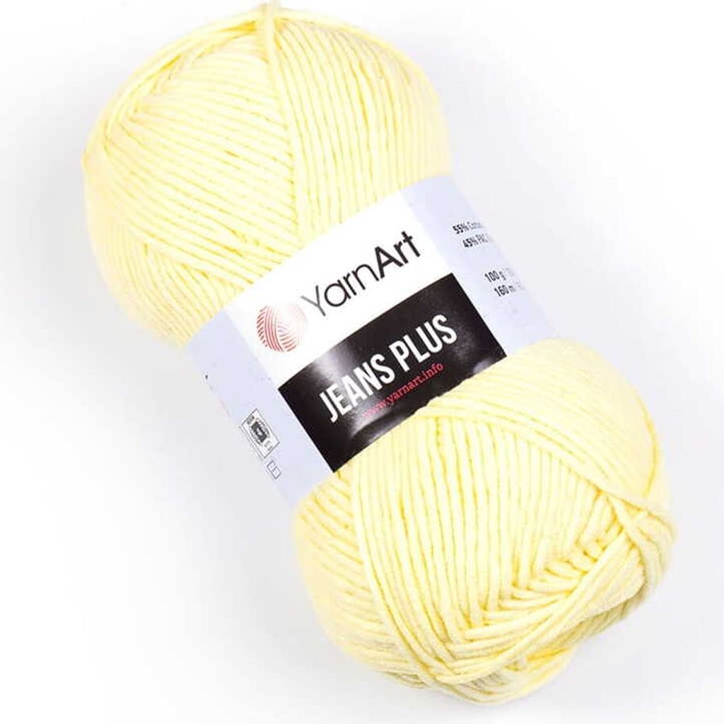 YarnArt Jeans Plus 67 Hellgelb Wollknäuel 160m/100g - Ideal Produktbild 