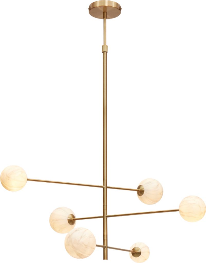it's about RoMi - Hängeleuchte Carrara - Gold/Weiß - 100x100x95cm - 6L Hängelampe - Esstischlampe - Wohnzimmerlampe - Schlafzimmerlampe - Wohnzi...