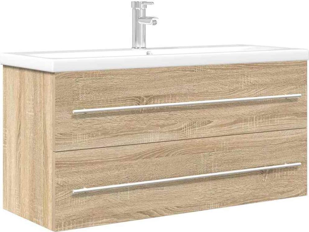 2-tlg. Badmöbel-Set Sonoma-Eiche Holzwerkstoff