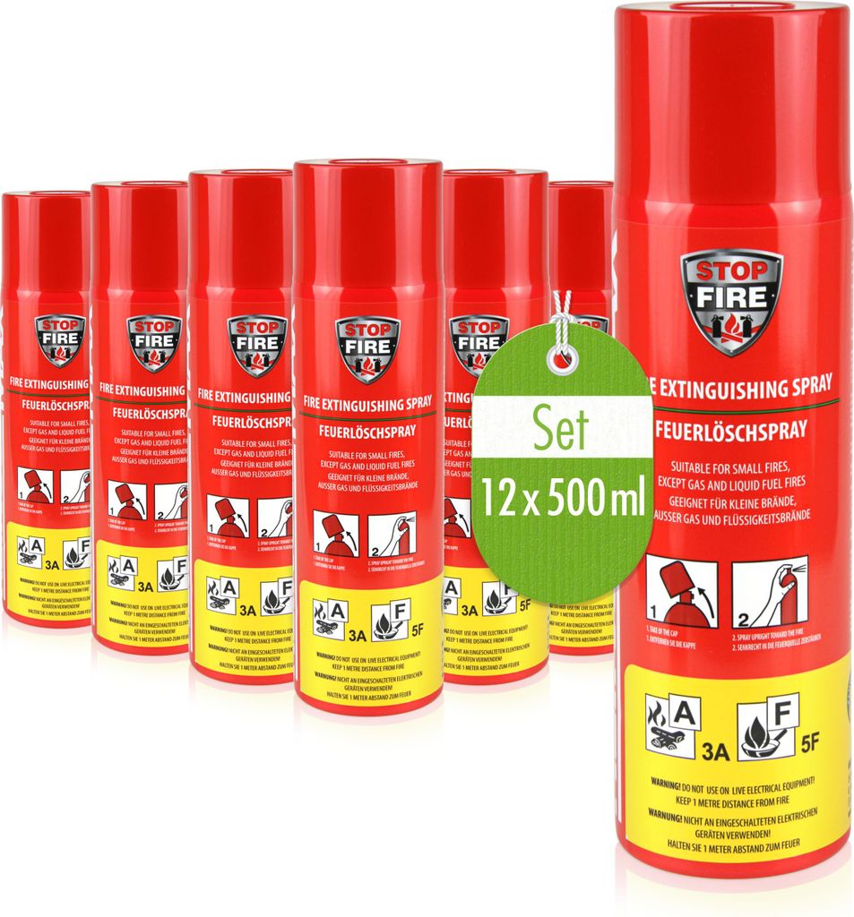 12x 500ml Feuerlöschspray für den Haushalt Produktbild 