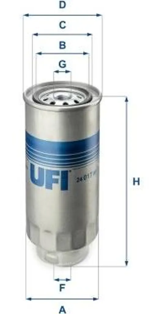 Filtre carburant UFI 24.017.00 évite pannes injecteurs Nissan NP300