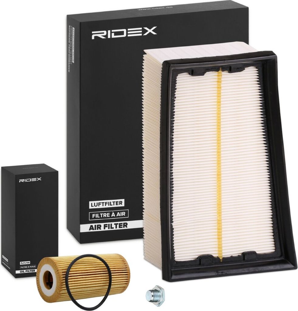 RIDEX Filterset Inspektionspaket Filtersatz für RENAULT KOLEOS (HY) Koleos II (HC) für NISSAN Qashqai / Qashqai +2 I (J10, NJ10)