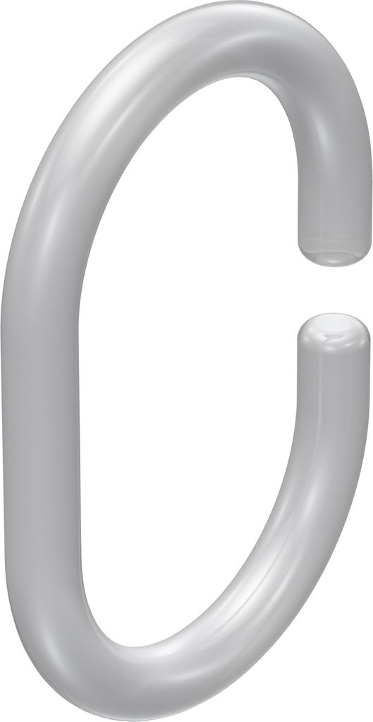 Interdeco Duschringe / Duschvorhangringe Glasklar (Transparent), C-Form offen, 60/42 mm, Pack. 20 Stück