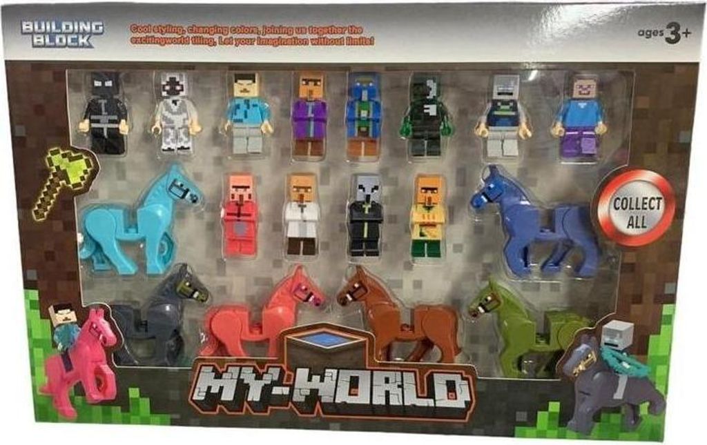 Velka Sada Figurek Minecraft S Koňmi 18Ks + Příslušenství Obrázek produktu 