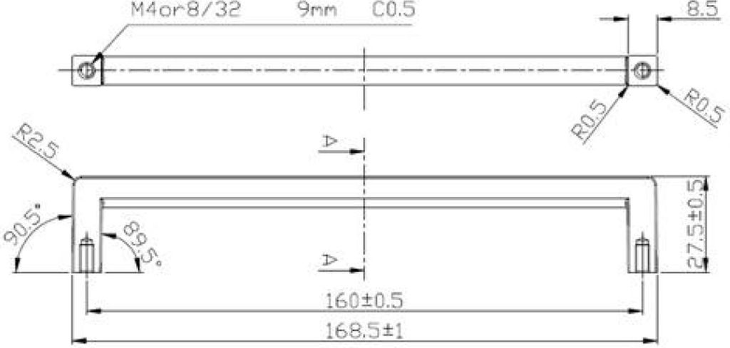 Meubelgreep BA 160mm, keukenknop, koper, antiek, kastgreep, Productafbeelding 
