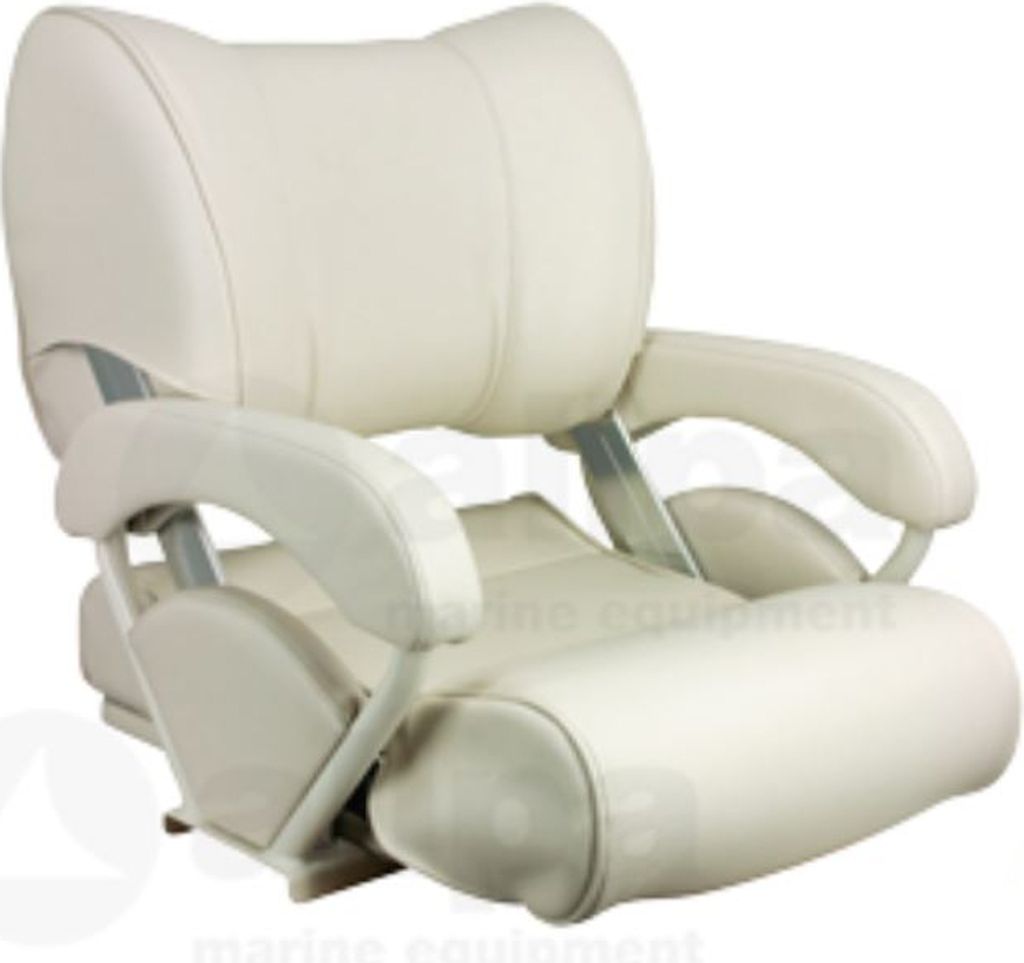 Steuerstuhl Modell Twin 46 "Flip-Back & UP" weiß Bootssitz