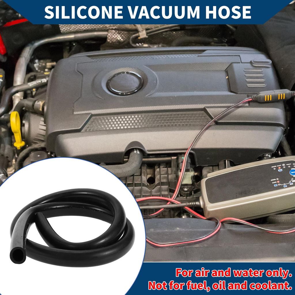 Silikon-Vakuumschlauch für Automobil-Vakuumsysteme Hochtemperatur 4FT 11/16" 18mm ID 3,5mm Dicke 1 Stück Schwarz