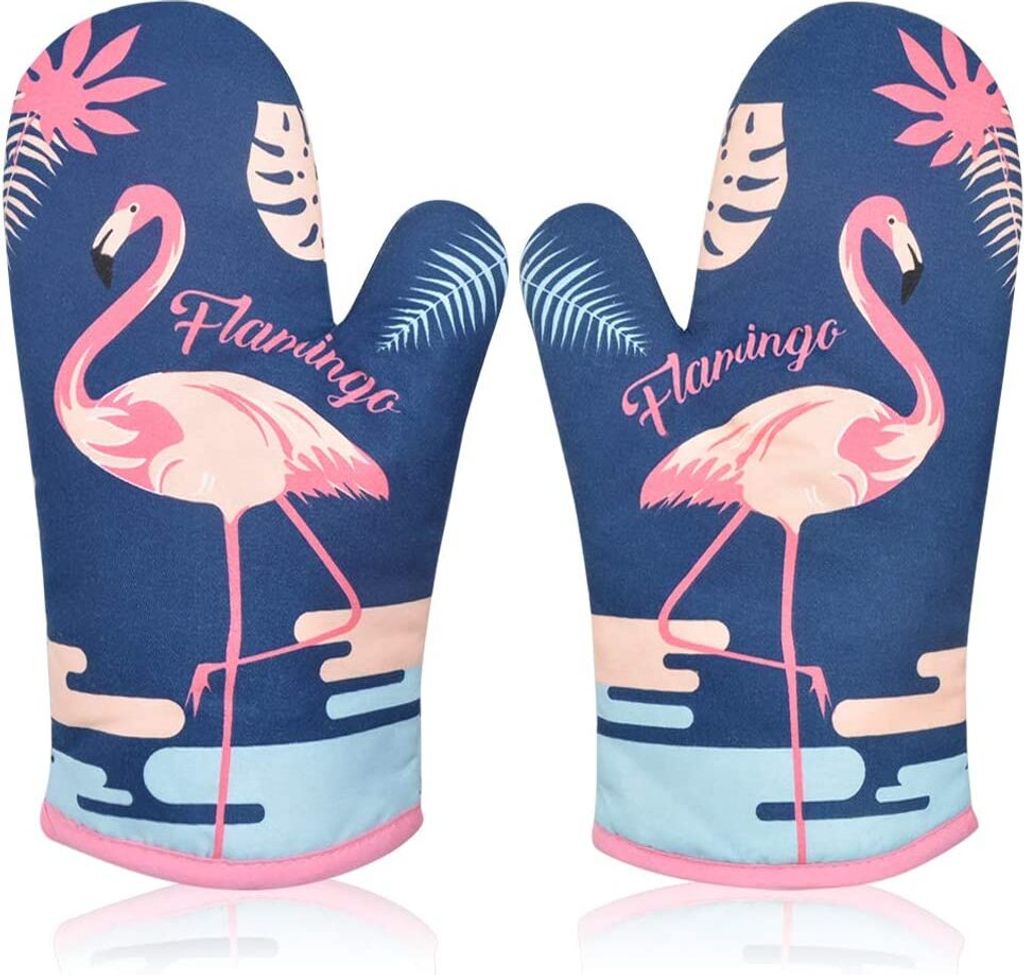 Ofenhandschuh Topfhandschuhe, Topflappen Handschuh Backhandschuhe Backofen Handschuhe Oven Gloves 2 Pack Blau