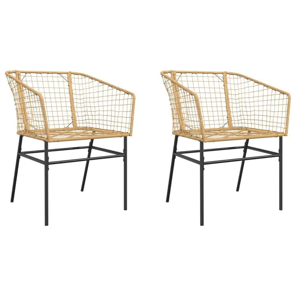 vidaXL Sedie da Giardino 2 pz Poli Rattan Marrone - Offerta Set Esterno