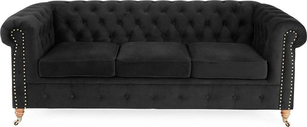 Chesterfield 3 Sitzer Couch Textil Stoff Sofa Edles Design Klassische Möbel Neu