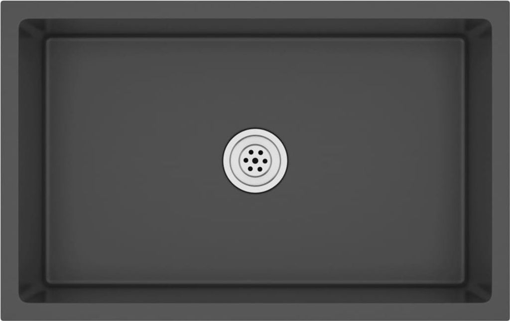 Handgemachte Einbauspüle Schwarz Edelstahl