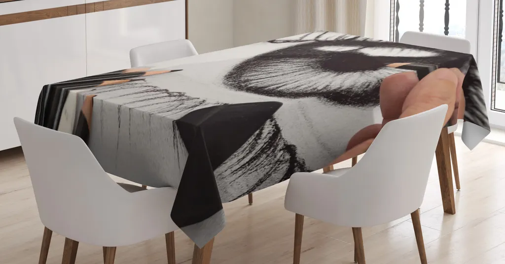 Tovaglia Design ABAKUHAUS 140x240cm - Stampa Grigio Carbone Moderna