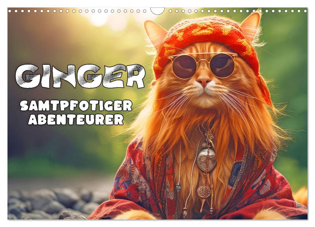 Ginger - Samtpfotiger Abenteurer (Wandkalender 2027 DIN A3 quer), CALVENDO Monatskalender
