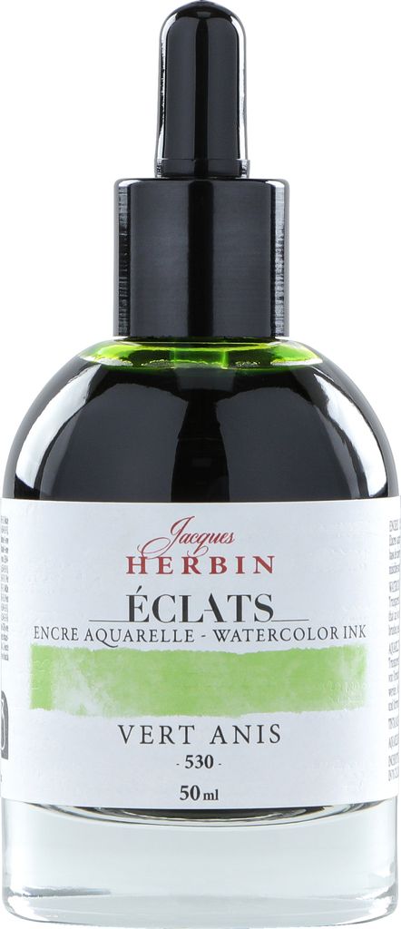 Jacques Herbin 4x Aquarelltine Éclats, Flakon 50ml - Anisgrün 16530T
