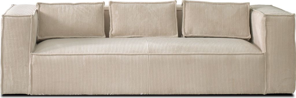 Lisa Design STELLA, 3-Sitzer Einzelsofa, aus Cord, moderner Stil , Beige