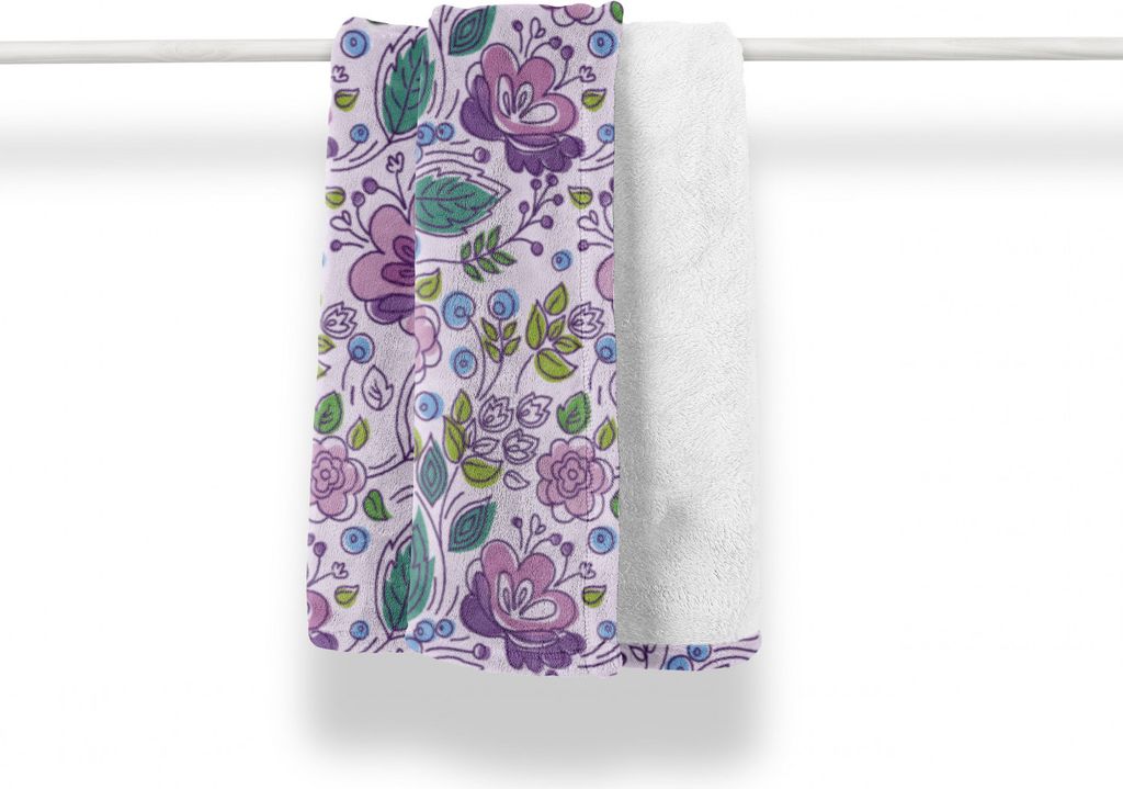 ABAKUHAUS Botanisch Weich Flanell Fleece Decke, Blumen mit blauen Beeren, Gemütlicher Plüsch für den Innen- und Außenbereich, 125 x 175 cm, Dun...