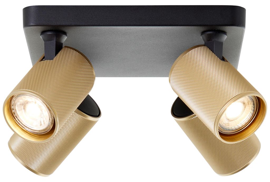 Brilliant Lampe Marty LED Spotplatte 4flg sand schwarz/matt Produktbild 