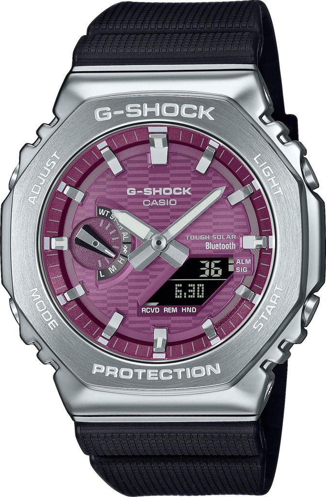 Casio G-shock Herrenuhr GBM-2100A-4BER Edelstahl, Bluetooth, Solar, Violett