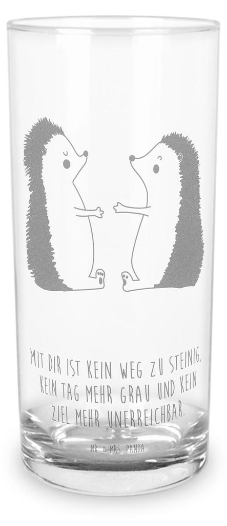 Mr. & Mrs. Panda Tumbler Igel Liebe 400 ml - Transparent - Geschenk, Hochzeit, Verliebt, Freundin, Longdrinkglas, Wasserglas, Saftglas, Cocktailgla...