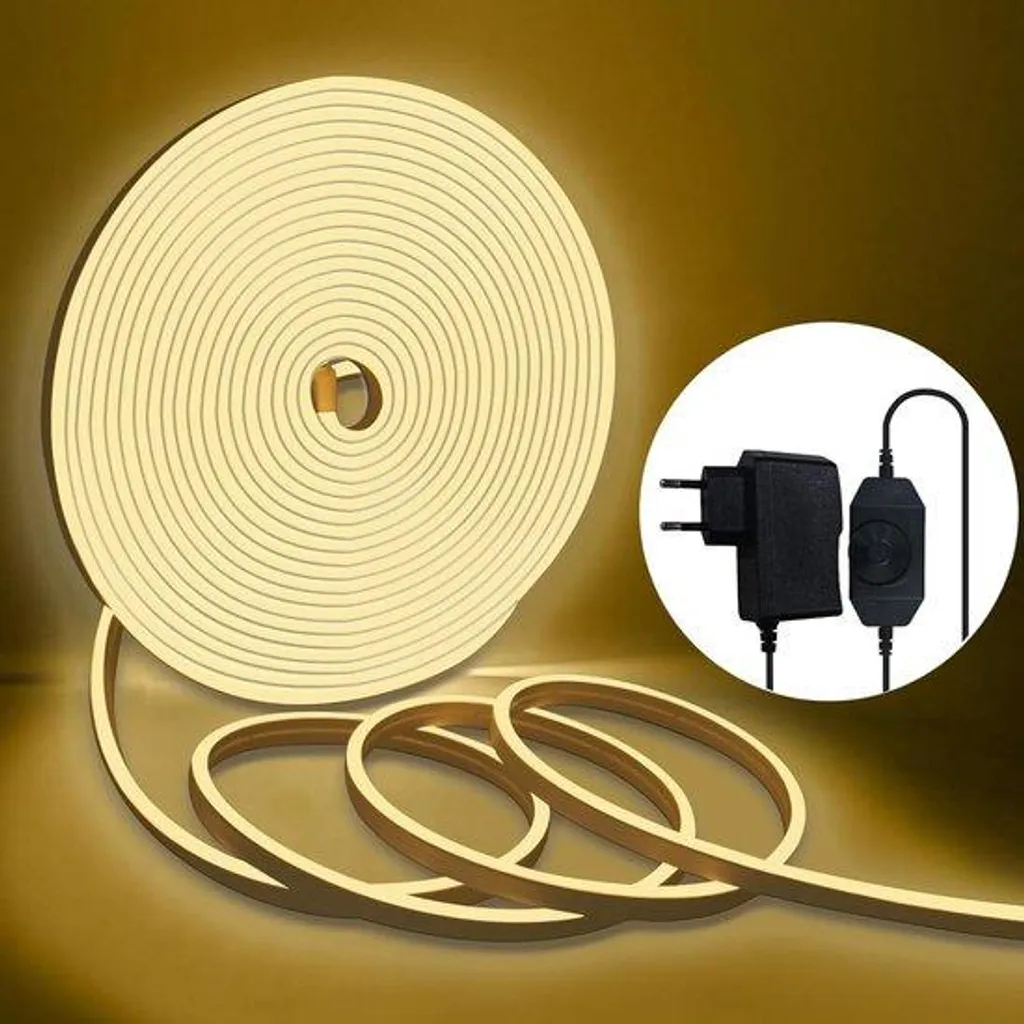 Éclairage LED néon pour cuisine et chambre 10m blanc chaud flexible