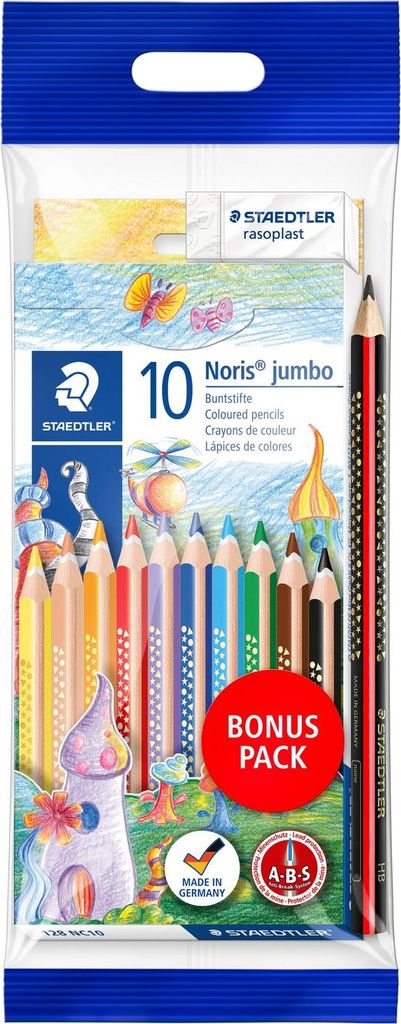 STAEDTLER Dreikant-Buntstift Noris jumbo Bonuspack 10er Kartonetui
