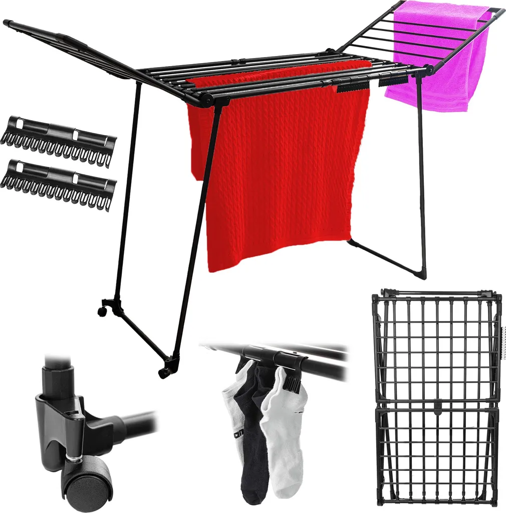 Stendibiancheria Familiare KADAX - Spazio per 2 Lavatrici con Ganci