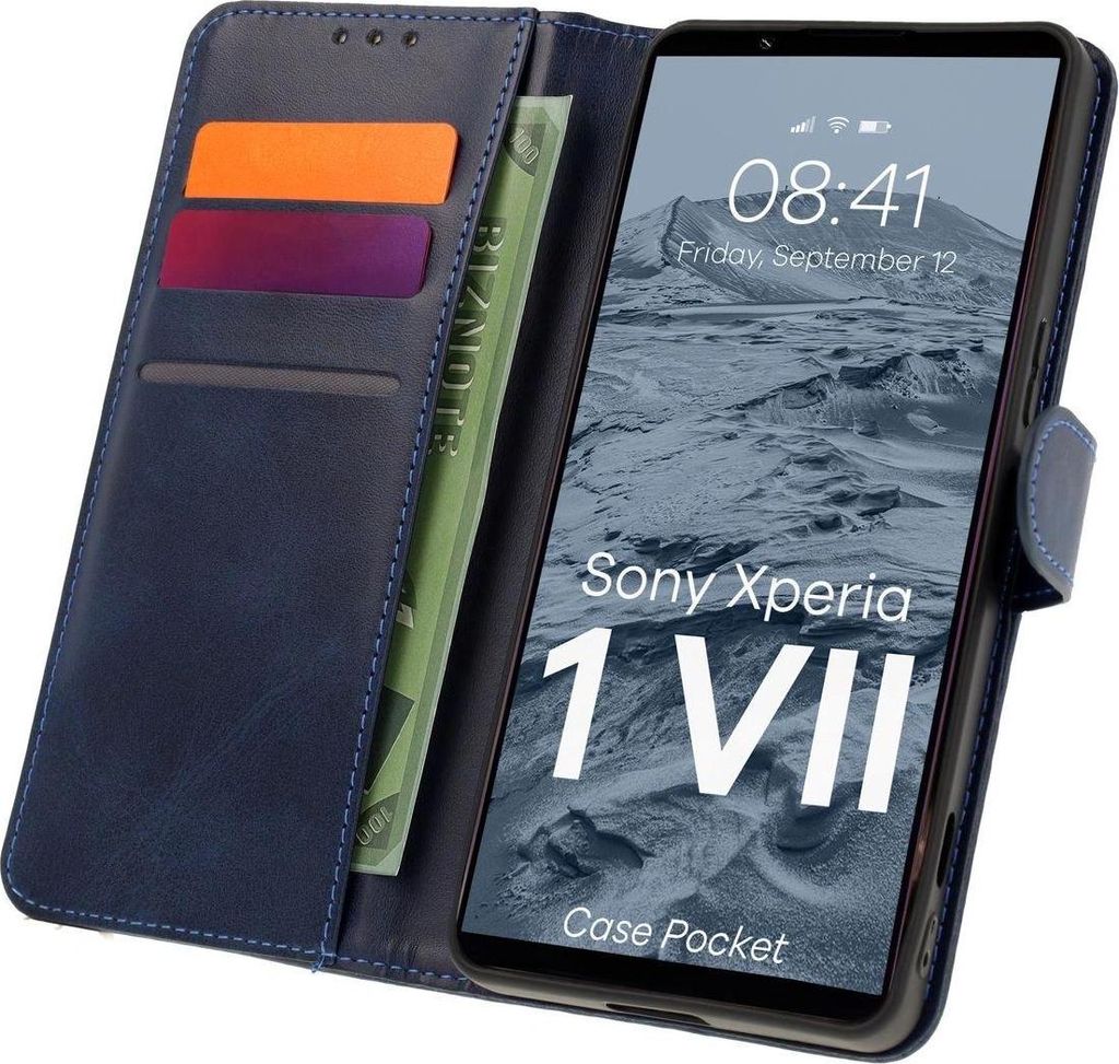Bizon Case Pocket Xperia 1 VII marineblau