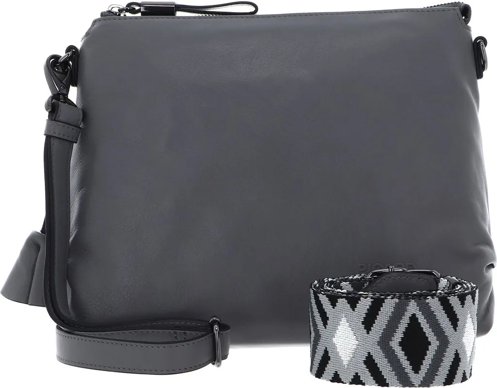 Sac à épaule Bella Cross Bag en cuir gris granite compact et durable