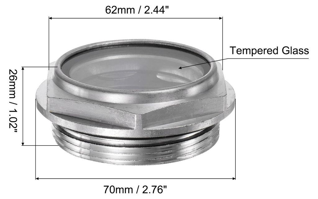 Luftkompressor ?lstandanzeige Schauglas G2"x2" Aluminum Flš¹ssigkeitsanzeiger