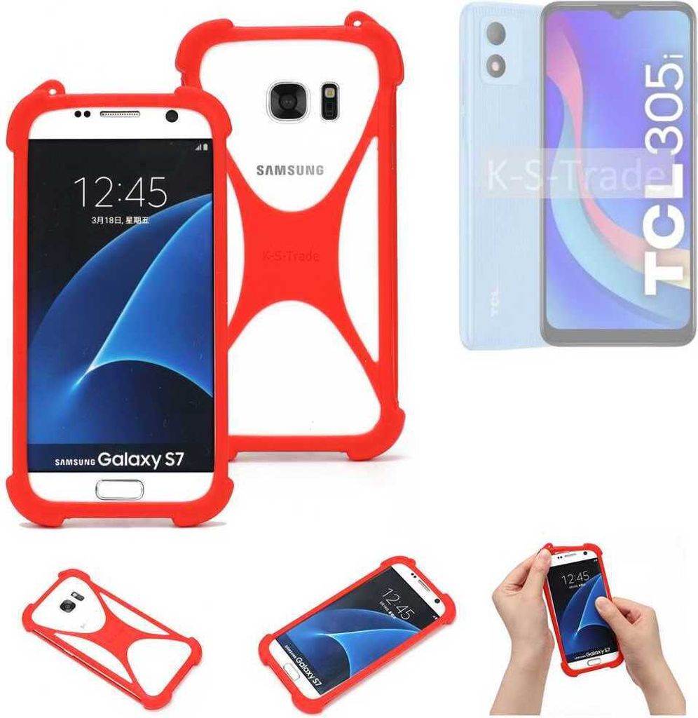 K-S-Trade Handy-Hülle kompatibel mit TCL 305i Schutz-Hülle Bumper Silikon Schutz Hülle Cover Case Silikoncase Silikonbumper TPU Softcase