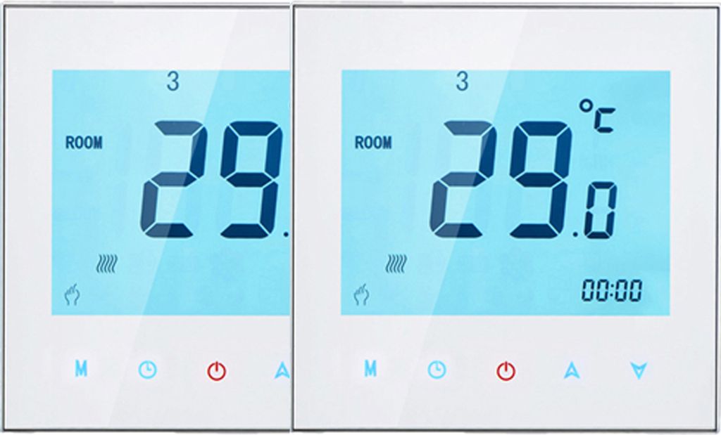 2X 5A 110 – 230 V Raumthermostat Fußbodenheizung Programmierbar wöchentliche Display LCD Touch Screen Wasser Heizung Thermostat Room Controller...