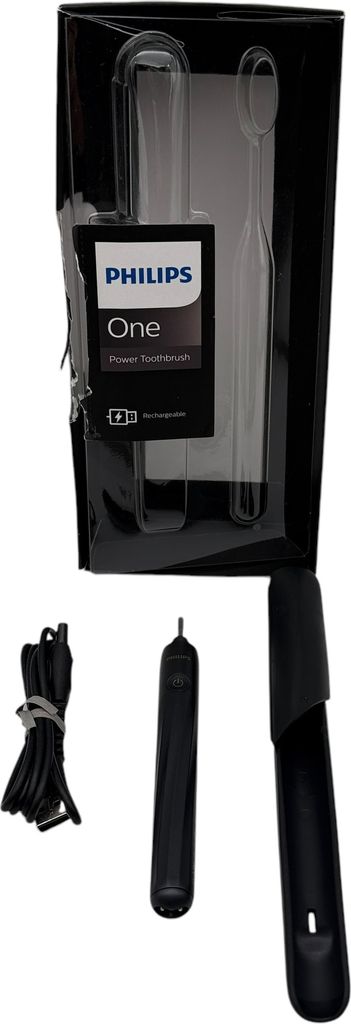 Philips One elektrische Zahnbürste mit USB-Ladung, Mattschwarz (Modell HY1200/26)