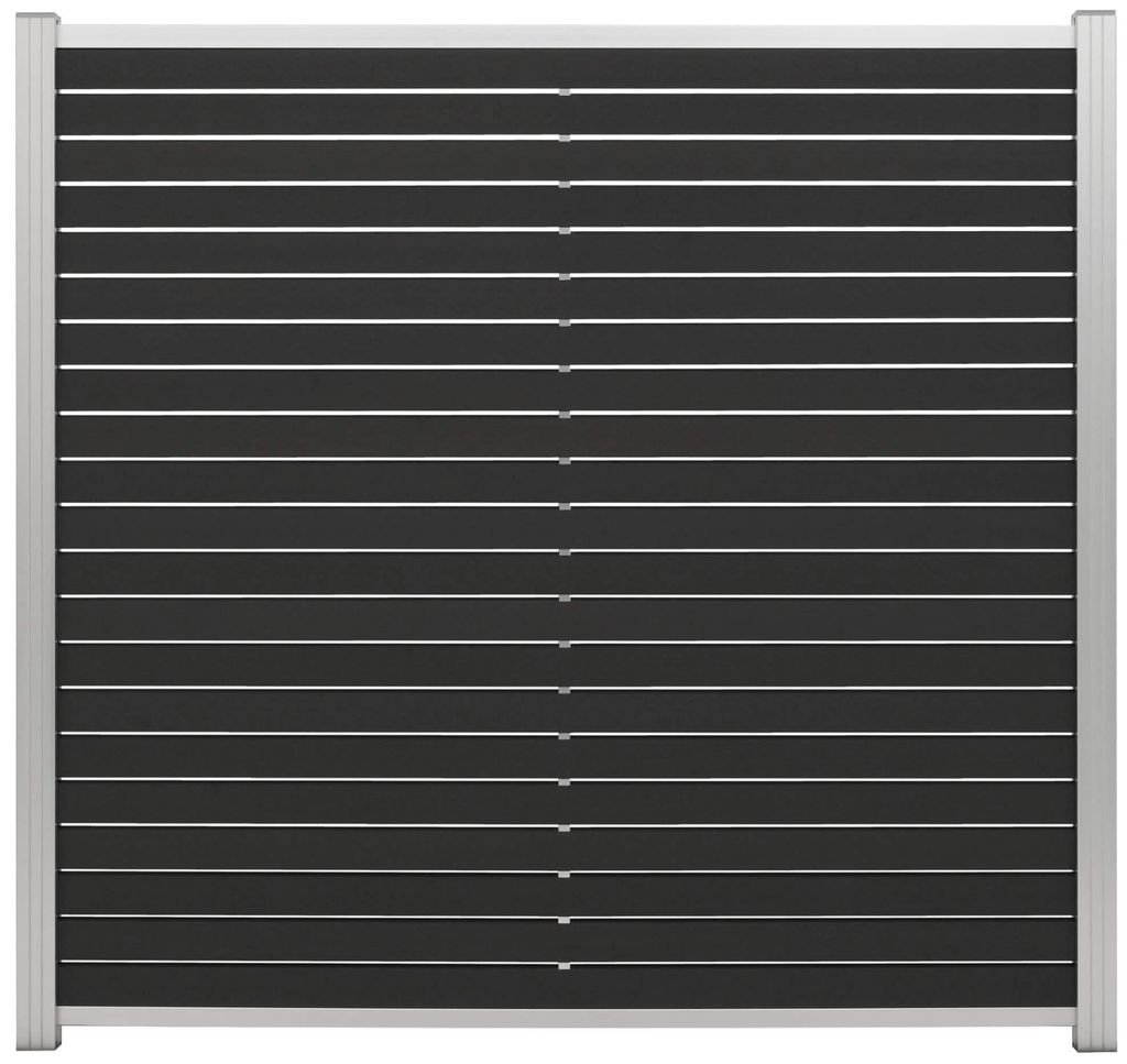 Ligna Gard Rhombus WPC Zaun Texel ca. 180 x 180 cm Sichtschutz Steckzaun Anthrazit Aluminium Silber Ohne Pfosten