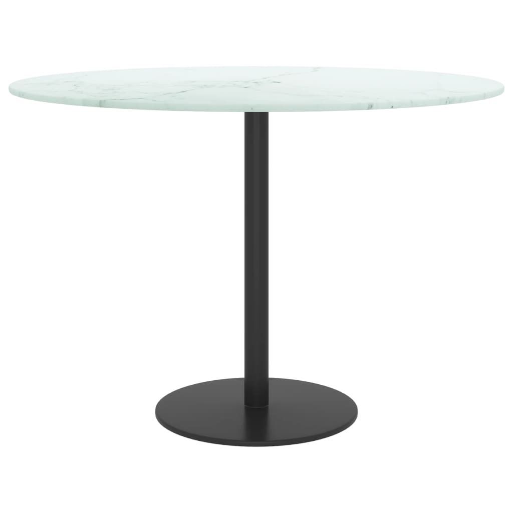 Hochwertigen Möbel Tischplatten - Weiß Tischplatte Weiß Ø60x0,8cm Hartglas in Marmoroptik NEU7592365