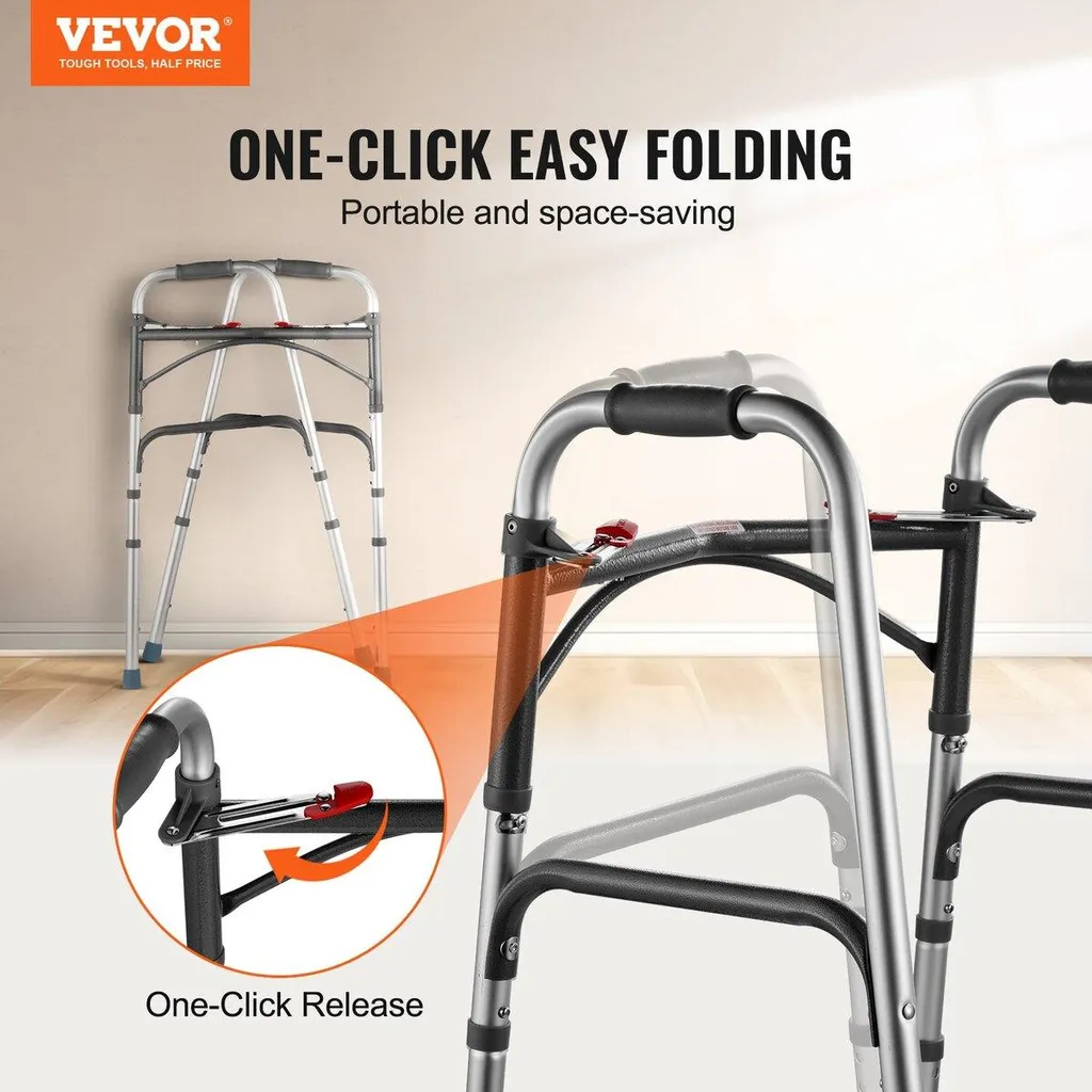 Déambulateur stable pour forte charge 350 lb - Solution pliante légère - 2