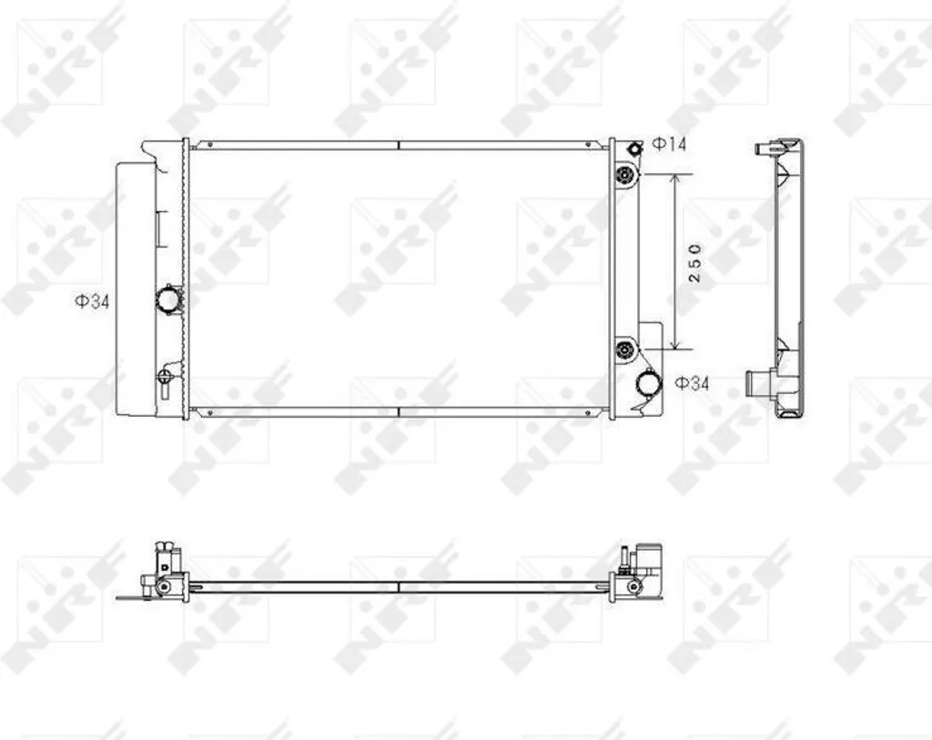 Radiateur NRF 53766 haute efficacité - OE 1640022200 Corolla E15 Alu