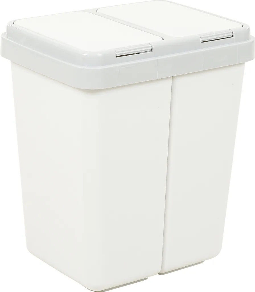 Poubelle de cuisine grise 2 x 23 l - Solution idéale pour le tri