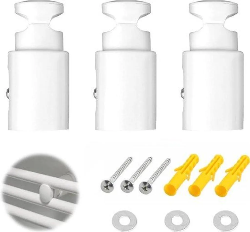 Kit de supports de radiateur 3 pièces blanc avec matériel de montage