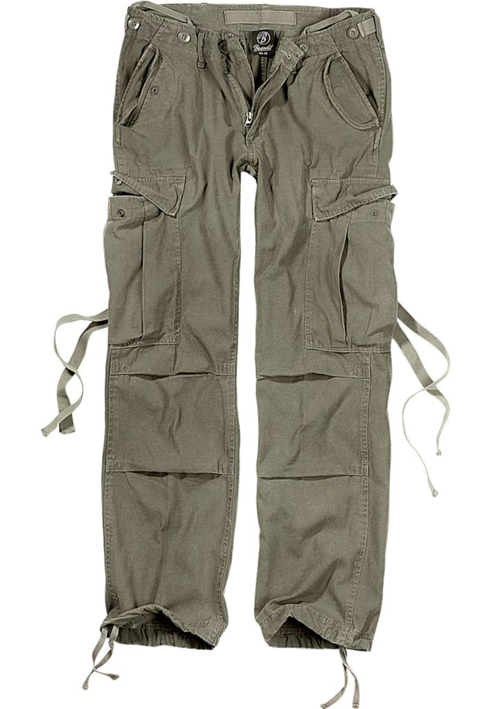 Brandit Hose Pure Vintage Trousers Cargo Pant Hose 8 Taschen oliv 100% Baumwolle 