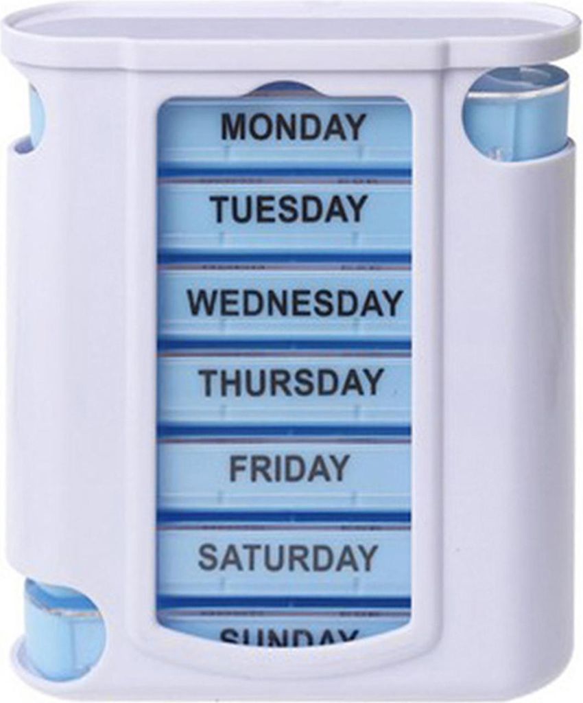 Pillendose, Medikamenten-Aufbewahrungsbox mit mehreren Fächern, BPA-frei, wasserdicht, feuchtigkeitsbeständig, wöchentliche Pillenbox