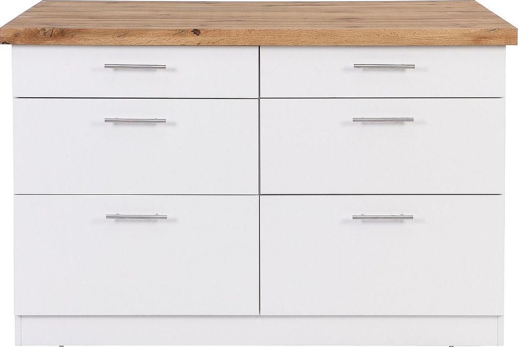 Zentrale Kücheninsel mit 6 Schubladen aus MDF und Metall - Produktbild 