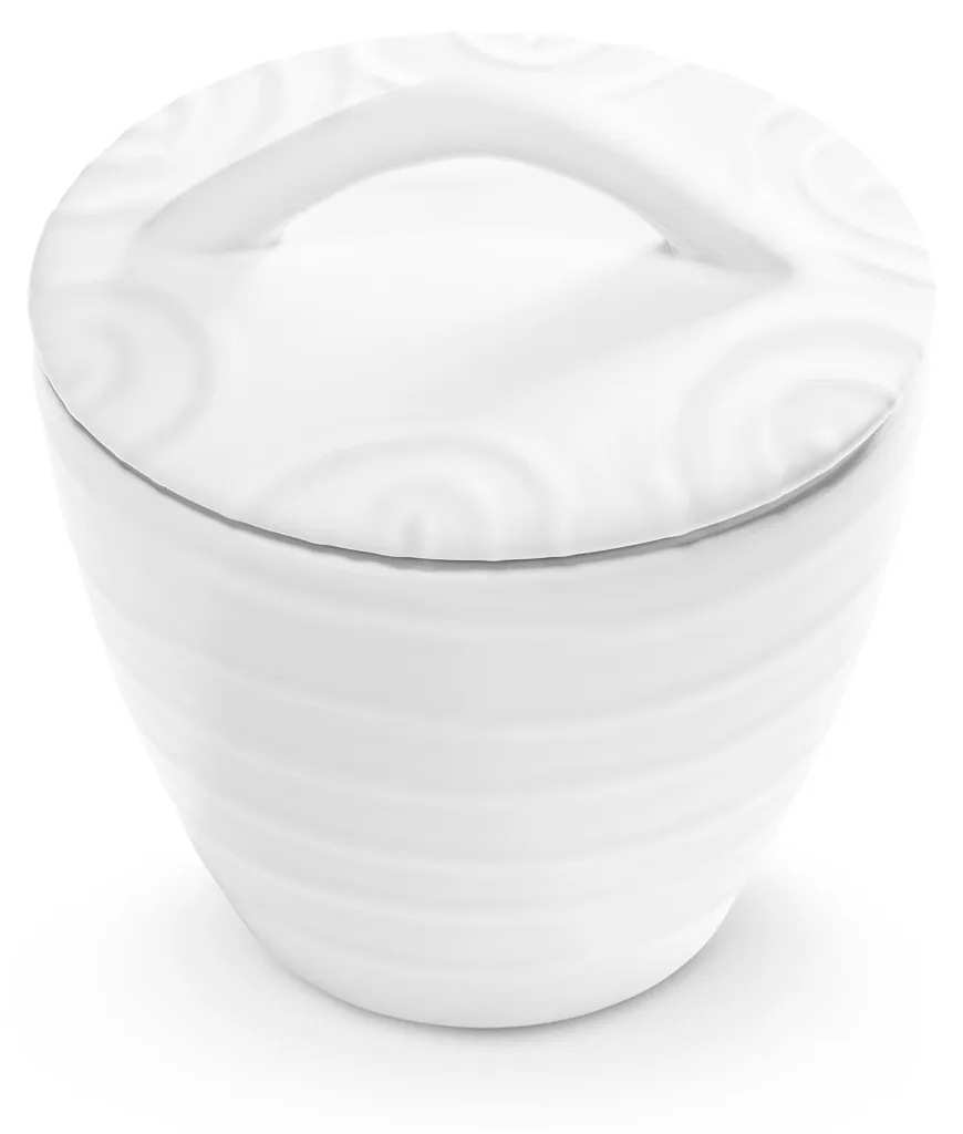 Sucrier en Céramique Blanche Gmundner Keramik Weißgeflammt 9cm