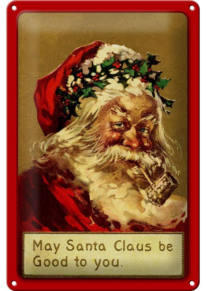 Blechschild Weihnachten Christmas Santa Claus lustig 20x30cm