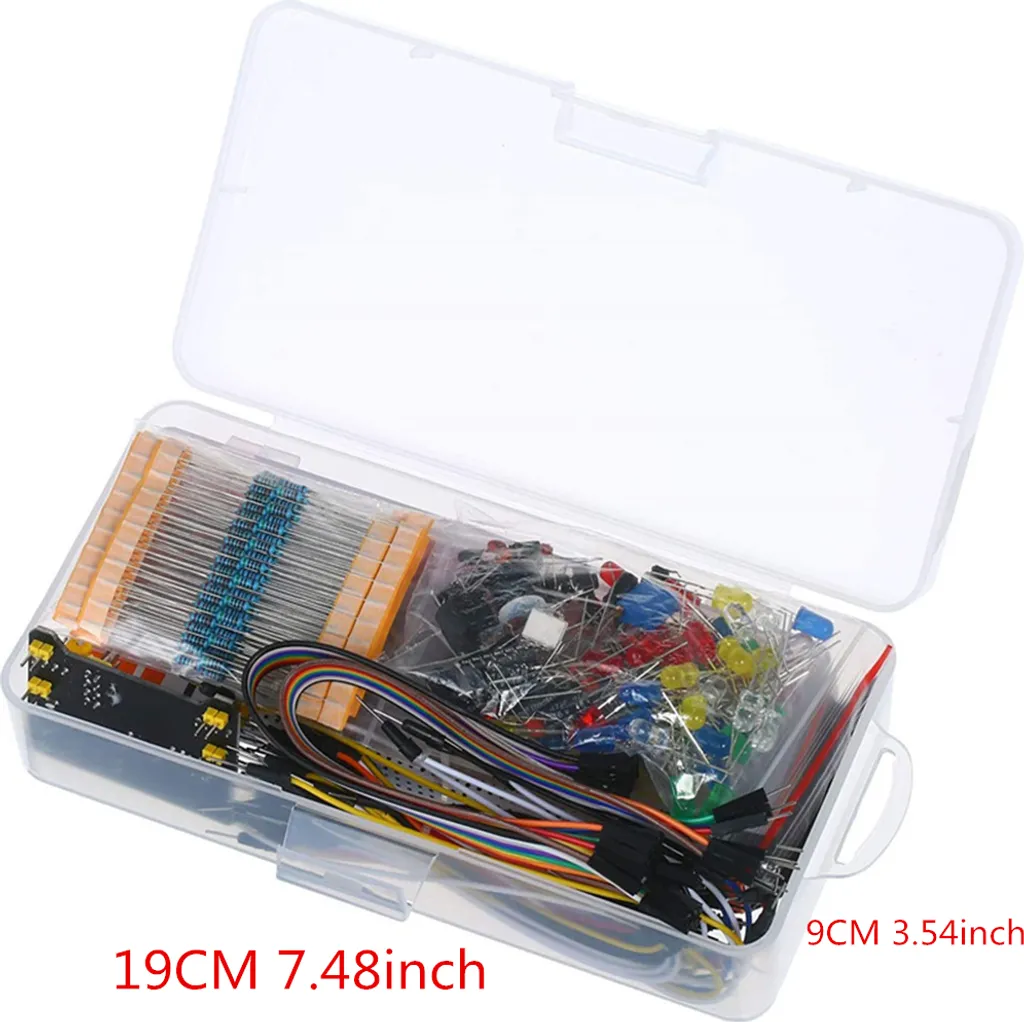 Kit di componenti elettronici 830 punti di collegamento Cavo Breadboard Resistore applicabile per UNO R3