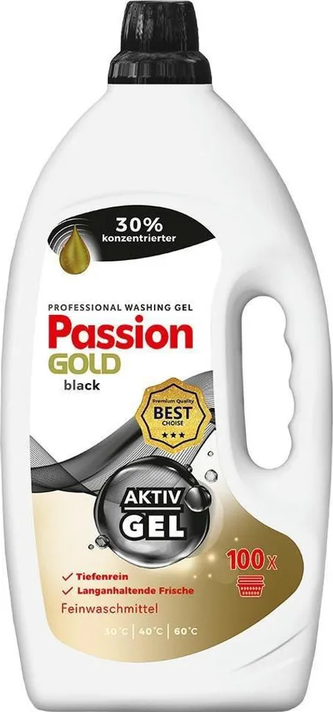 Gel Lessive Passion Gold Noir 4L - Idéal pour Entretenir vos Jeans Noirs