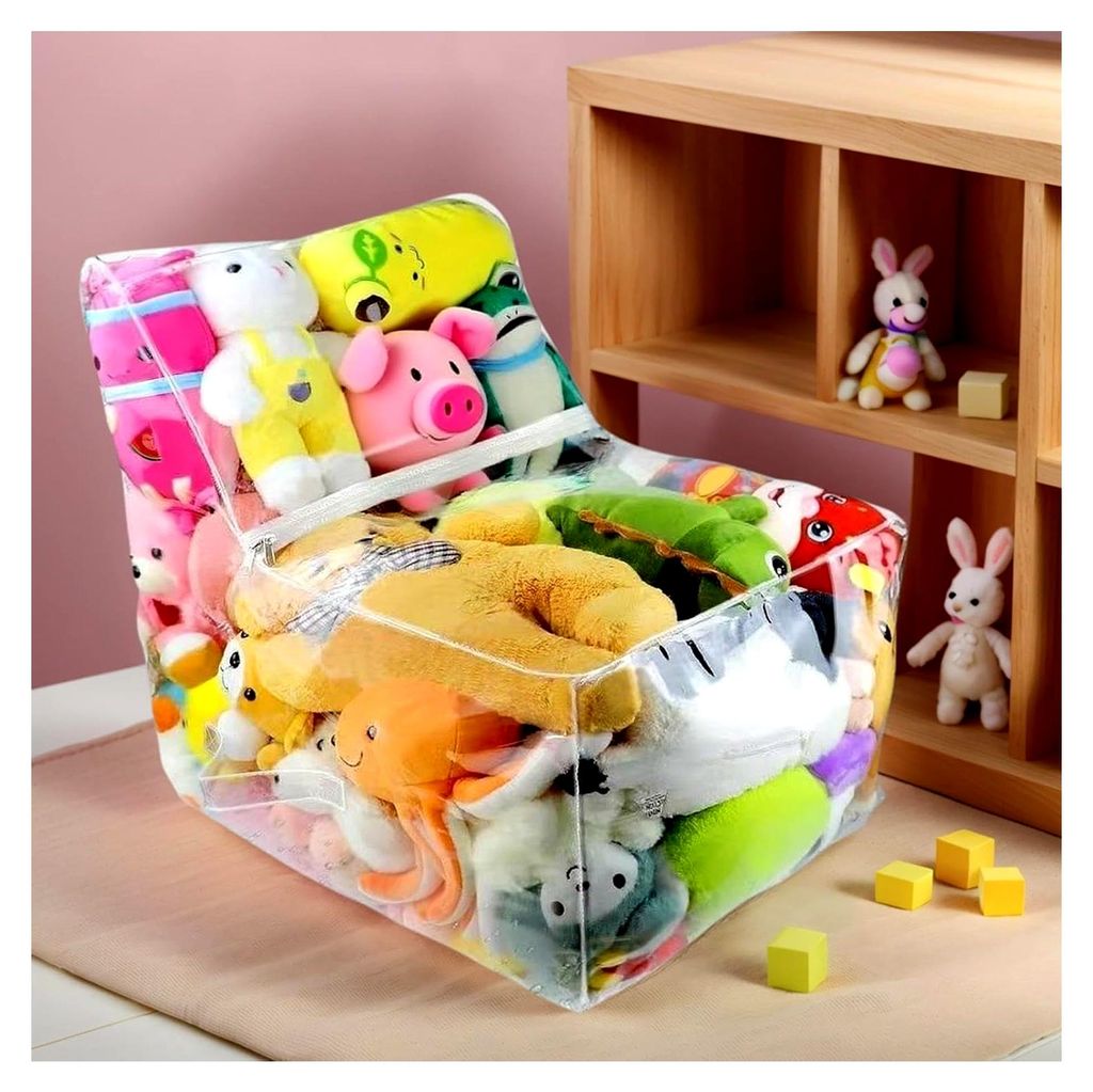 Sitzsackhülle | Transparenter Plüschtier-Organizer | Wiederverwendbarer Plüschspielzeug-Organizer für Bett, Wohnzimmer, Sofa, Spielbereich, Woh...