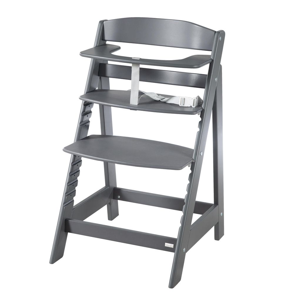 roba Treppenhochstuhl 'Sit Up Click 'N' Flex' - Mitwachsender Hochstuhl aus Holz - Innovativer Klickverschluss - Anthrazit