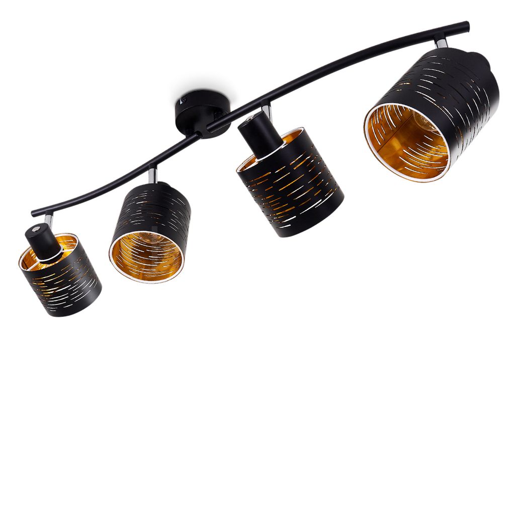 Vigone »Vigone« Deckenlampe aus Metall/Kunststoff in Schwarz/Gold